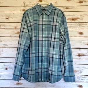Gap Fitted Long Sleeve Button Down Plaid Shirt